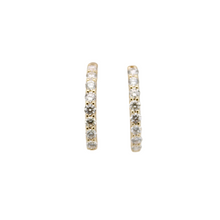 Cargar imagen en el visor de la galería, Arracadas en oro amarillo 14k con diamantes.