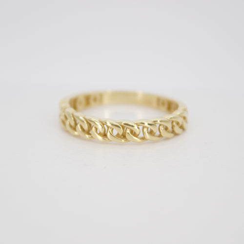 Anillo cadena en oro amarillo 14k.