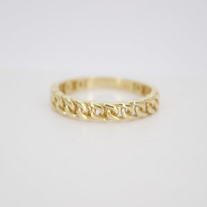 Anillo cadena en oro amarillo 14k.