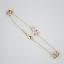 Cargar imagen en el visor de la galería, Pulsera doble aro en oro combinado 14k.