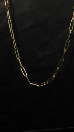 Cadena paper clip en oro amarillo 10k