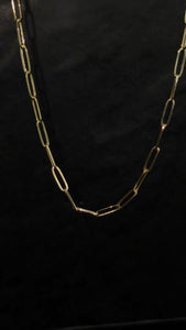 Cadena paper clip en oro amarillo 10k