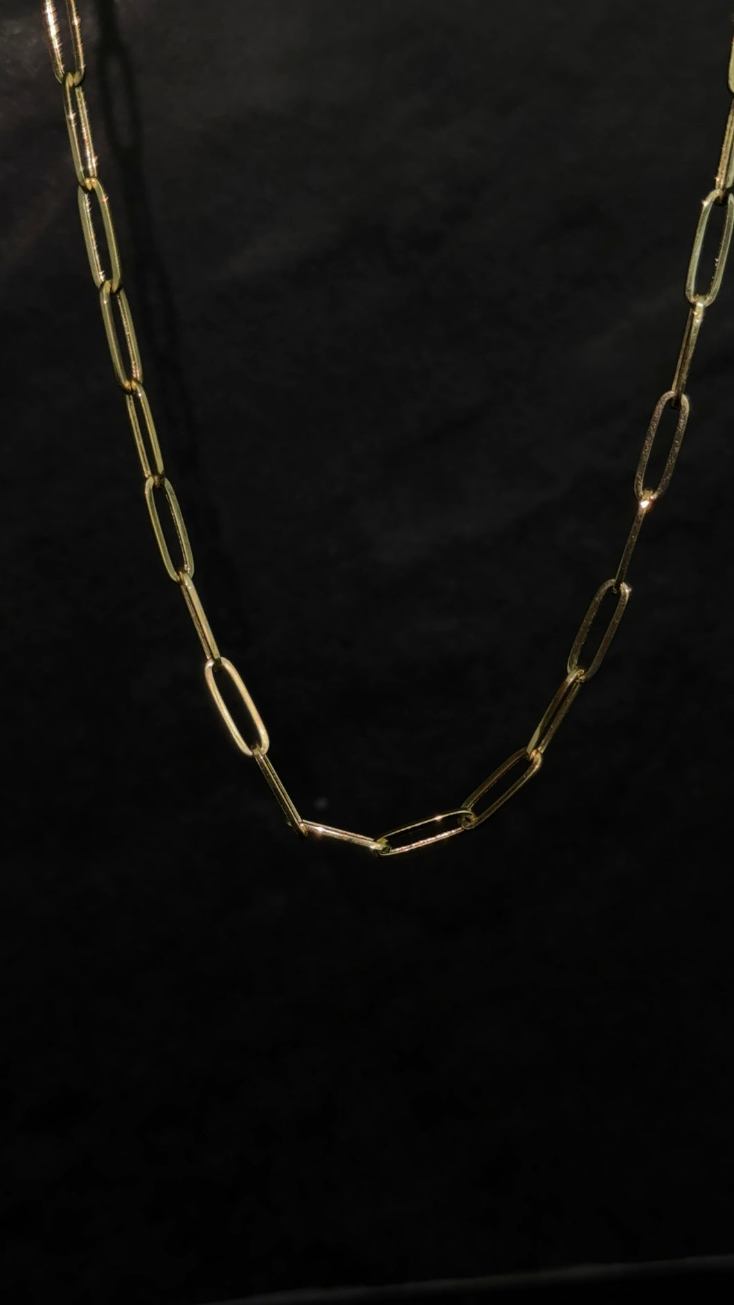 Cadena paper clip en oro amarillo 10k