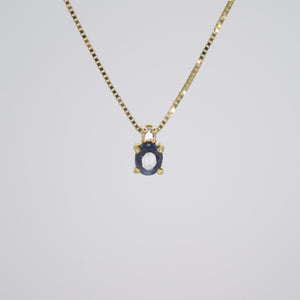 Juego en oro amarillo 14k con zafiro y zirconias.