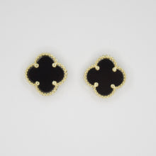 Cargar imagen en el visor de la galería, Aretes en oro amarillo 10k con onix.