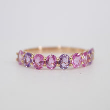 Cargar imagen en el visor de la galería, Churumbela en oro rosa 14k con zafiros.