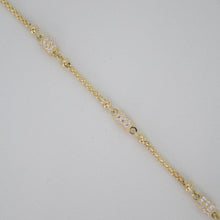 Cargar imagen en el visor de la galería, Pulsera en oro amarillo 14k con zirconias.