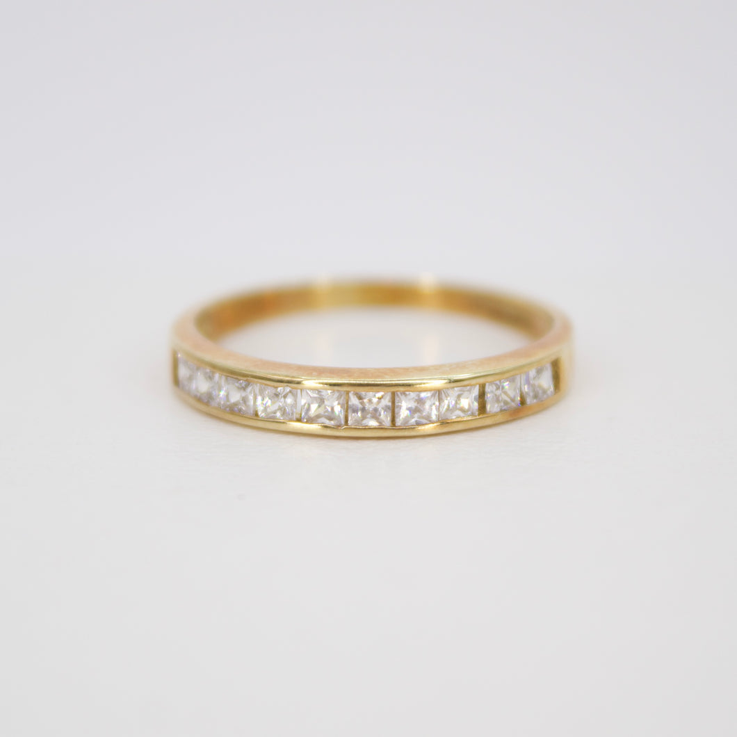 Churumbela oro amarillo 14k con zirconias.