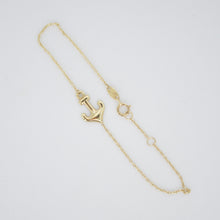 Cargar imagen en el visor de la galería, Pulsera con ancla en oro amarillo 14k.