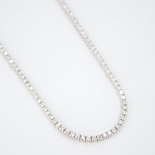 Cargar imagen en el visor de la galería, Tennis necklace en oro blanco 14k con diamantes.