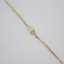 Cargar imagen en el visor de la galería, Pulsera corazón con llave en oro amarillo 14k.