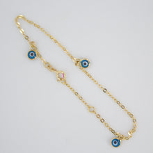 Cargar imagen en el visor de la galería, Pulsera ojo turcos en oro amarillo 14k.
