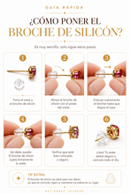 Cargar imagen en el visor de la galería, Aretes fabricado en oro blanco de 14k, con granate tsavorita y diamantes naturales.
