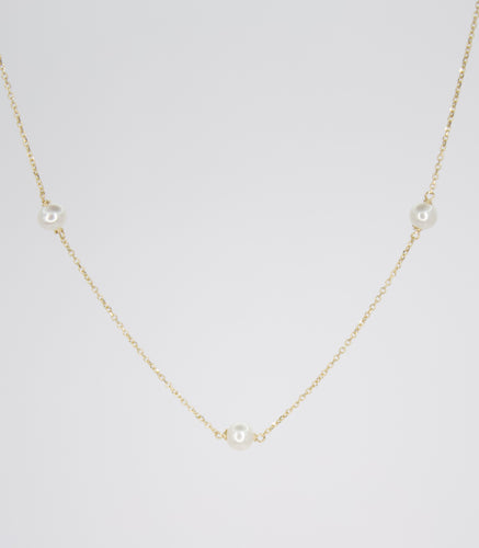 Collar de Perlas, oro de 14k.