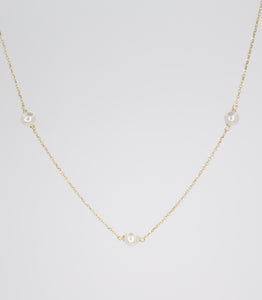 Collar de Perlas, oro de 14k.
