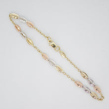 Cargar imagen en el visor de la galería, Pulsera almendras en oro florentino 14k.