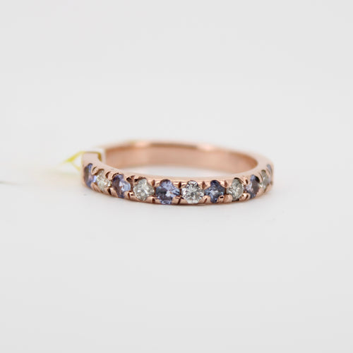 Churumbela en oro rosa 14k con Tanzanita y diamantes.