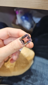Anillo en oro amarillo 18k con amatrino y diamantes