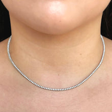 Cargar imagen en el visor de la galería, Tennis necklace en oro blanco 14k con diamantes.
