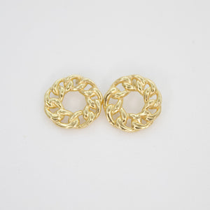 Aretes cadena en oro amarillo 14k.
