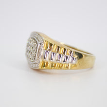 Cargar imagen en el visor de la galería, Anillo en oro combinado 14k con diamantes.