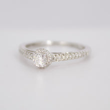 Cargar imagen en el visor de la galería, Anillo en oro blanco 14k con diamantes.