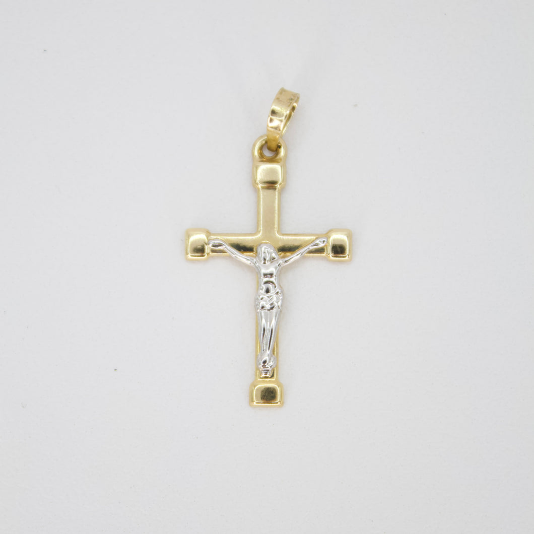 Cruz en oro combinado 14k