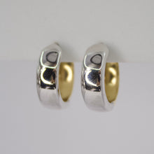 Cargar imagen en el visor de la galería, Aretes Huggies en oro combinado 14k.