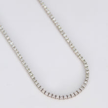 Cargar imagen en el visor de la galería, Tennis necklace en oro blanco 14k con diamantes.