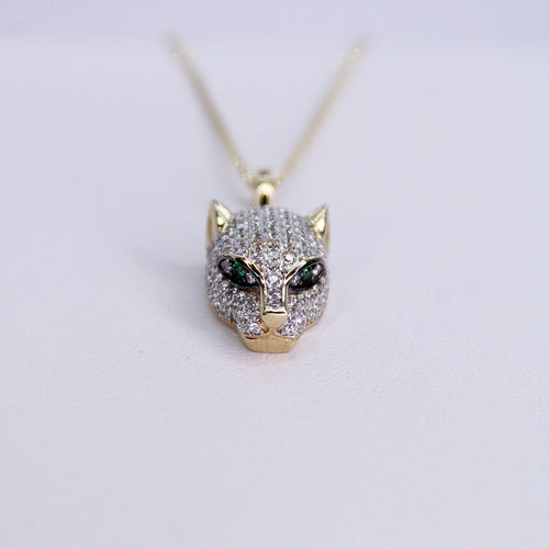Gargantilla en oro amarillo 14k con zirconias.