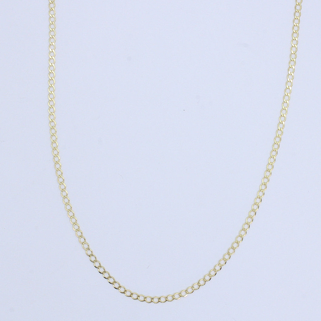 Cadena cubana en oro amarillo 14k.