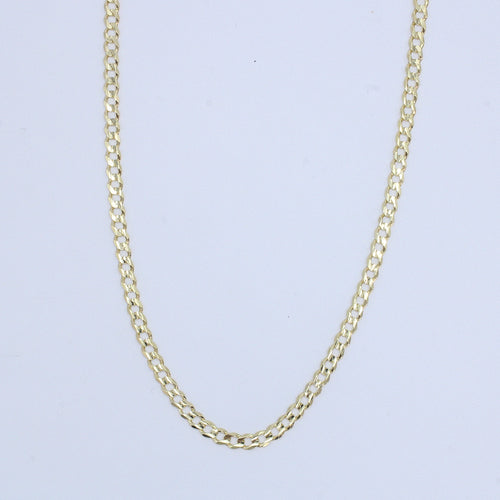 Cadena cubana en oro amarillo 14k.