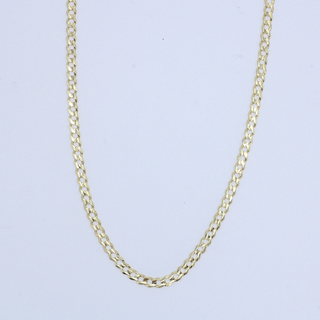 Cadena cubana en oro amarillo 14k.