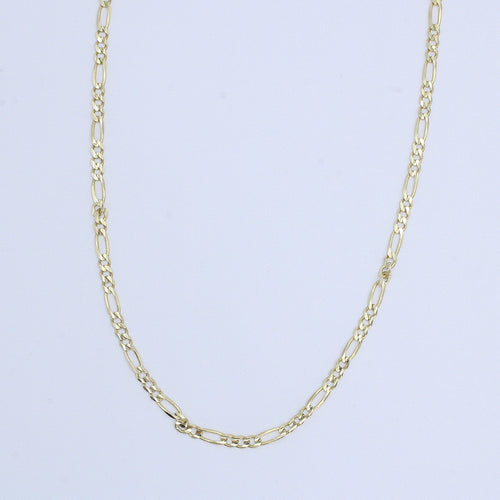 Cadena tejido 3x1 en oro amarillo 14k.