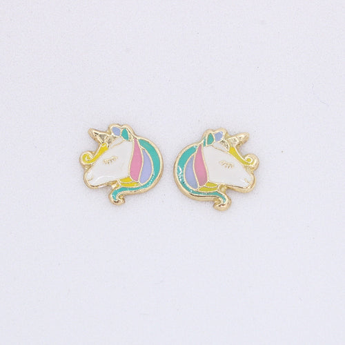 Broquel unicornio en oro amarillo 14k.